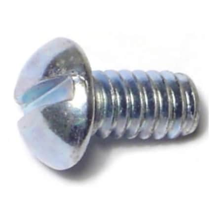 #10-24 X 3/8 In Slotted Round Machine Screw, Zinc Plated Steel, 39 PK
